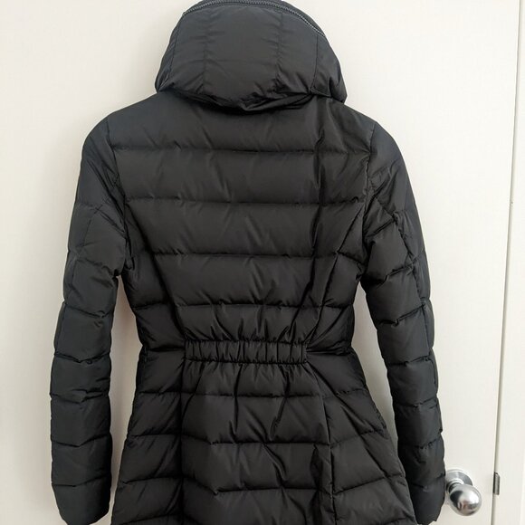 Black Flammette Down Winter Coat Moncler Size 00 - Picture 4 of 13
